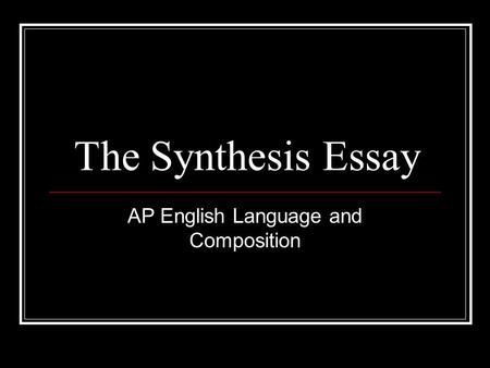 AP English Language and Composition