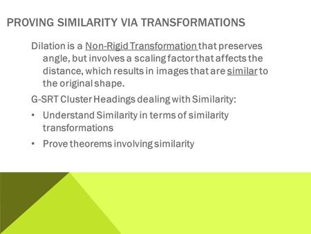 Proving Similarity via Transformations