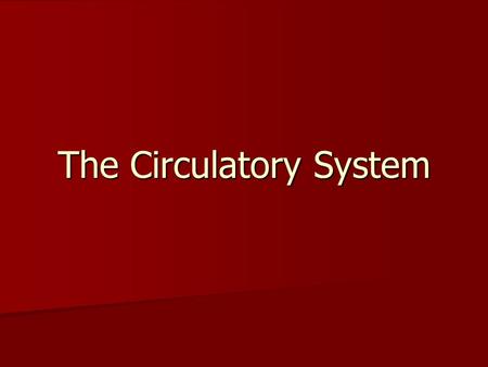 The Circulatory System