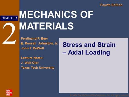 Stress and Strain – Axial Loading