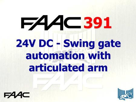 24V DC - Swing gate automation with articulated arm 391.