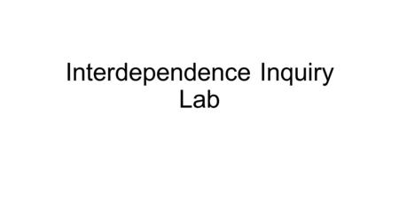 Interdependence Inquiry Lab. For Teachers: I collected hundreds of snails after it rained on a sidewalk near a downtown area. You can use any type of.