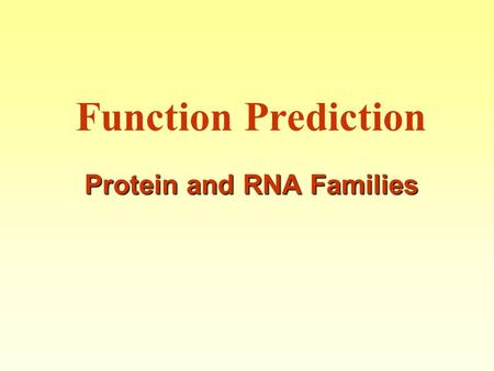 Protein and RNA Families