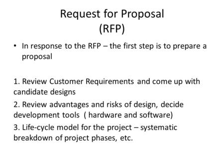 Request for Proposal (RFP)