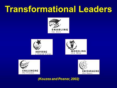 (Kouzes and Posner, 2002) Transformational Leaders.