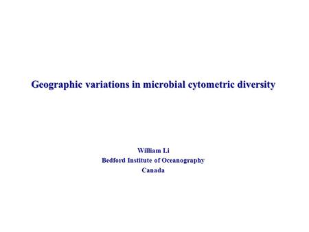 Geographic variations in microbial cytometric diversity