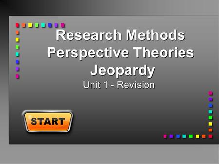 Research Methods Perspective Theories Jeopardy Unit 1 - Revision.