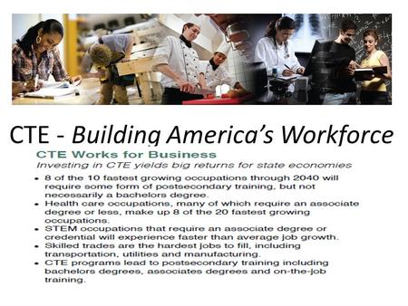 CTE - Building America’s Workforce.