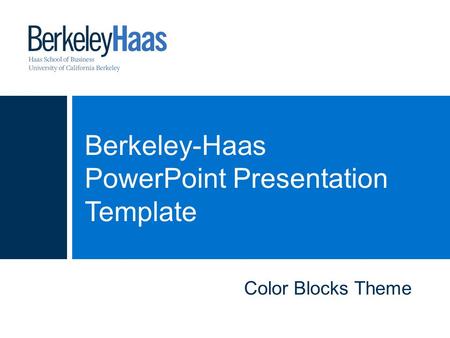 Berkeley-Haas PowerPoint Presentation Template