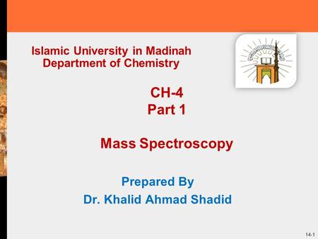 CH-4 Part 1 Mass Spectroscopy