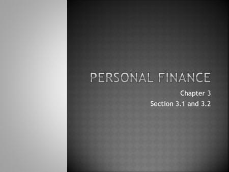 Chapter 3 Section 3.1 and 3.2.  Money Management  Spend your money on clothes or save it?  Shopping around for better deal on mp3 player?