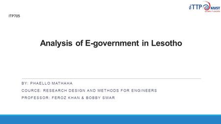 Analysis of E-government in Lesotho