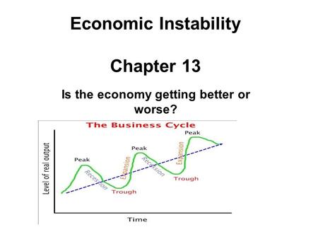 Economic Instability Chapter 13 Is the economy getting better or worse?