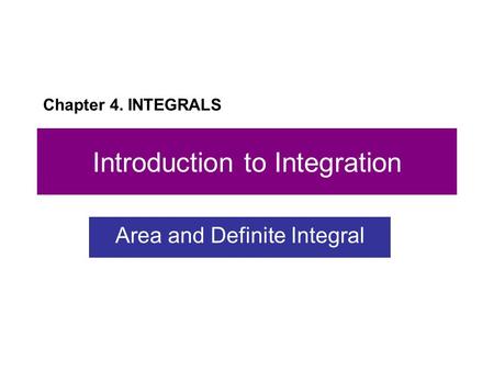 Introduction to Integration