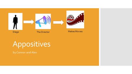 Appositives by Connor and Alex Diego The Director Makes Movies.