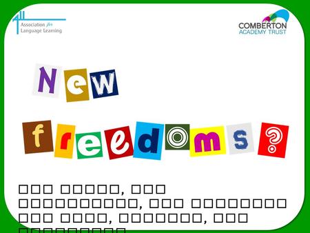 New rules, new challenges, new thinking and then, perhaps, new freedoms? This session looks forward to the requirements of the new GCSE, starting with.