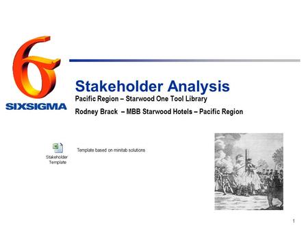 1 Stakeholder Analysis Pacific Region – Starwood One Tool Library Rodney Brack – MBB Starwood Hotels – Pacific Region Template based on minitab solutions.