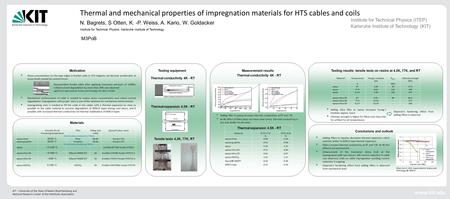 KIT – University of the State of Baden-Wuerttemberg and National Research Center of the Helmholtz Association Thermal and mechanical properties of impregnation.