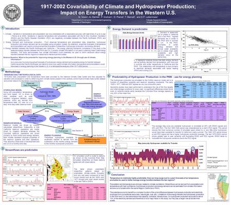 Introduction 1. Climate – Variations in temperature and precipitation are now predictable with a reasonable accuracy with lead times of up to a year (