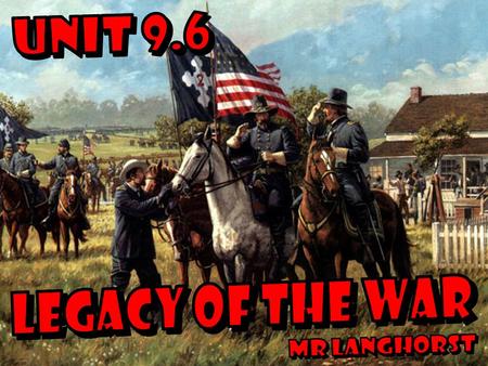 Lincoln wanted to heal the nation and make it whole again Civil War was by far the deadliest in American history (still is today)