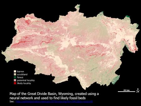 Map of the Great Divide Basin, Wyoming, created using a neural network and used to find likely fossil beds See: