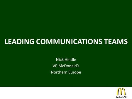 LEADING COMMUNICATIONS TEAMS