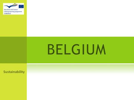 BELGIUM Sustainability. H ELLO FROM BELGIUM Where did we go wrong?