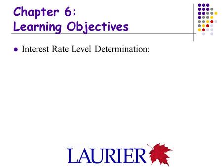 Chapter 6: Learning Objectives Interest Rate Level Determination: