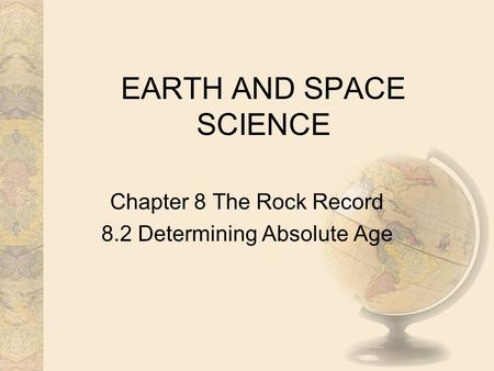 EARTH AND SPACE SCIENCE