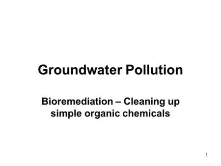 Groundwater Pollution