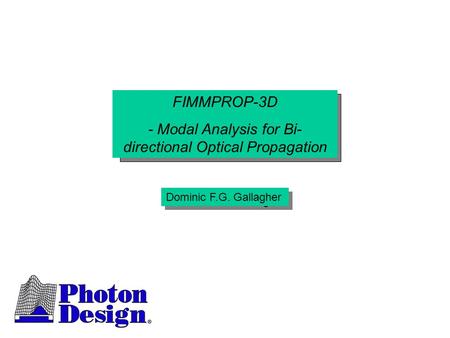 - Modal Analysis for Bi-directional Optical Propagation