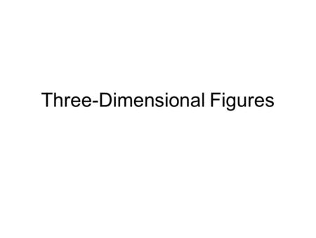 Three-Dimensional Figures. Cone Cylinder Prism Pyramid Sphere.