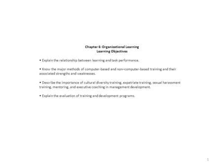 Chapter 6: Organizational Learning