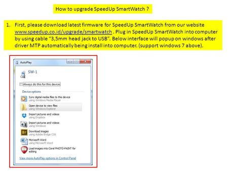 How to upgrade SpeedUp SmartWatch ?