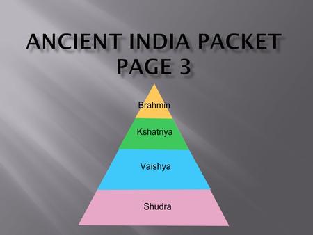  1. Who were the Aryans?  Aryans were nomadic herders who came from central Asia and crossed the Hindu Kush Mountains and invaded India.