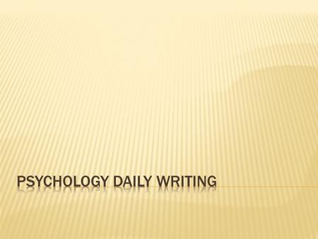  Please enter the classroom, take out a spiral notebook. You will need some kind of a notebook for both notes and Daily Writing assignments. Answer the.