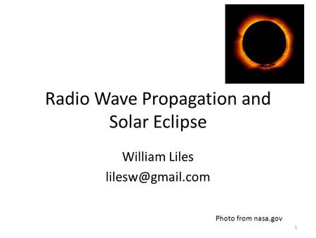 Radio Wave Propagation and Solar Eclipse