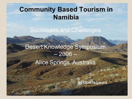 Community Based Tourism in Namibia