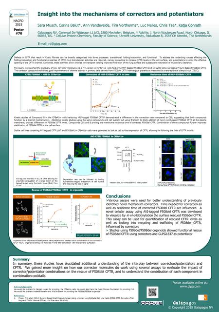 © Copyright 2015 Galapagos NV Poster available online at: www.glpg.com Defects in CFTR that result in Cystic Fibrosis can be broadly categorized into three.