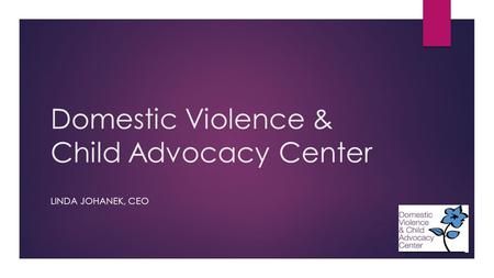 Domestic Violence & Child Advocacy Center LINDA JOHANEK, CEO.