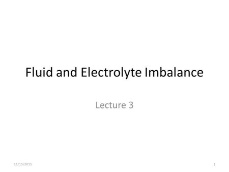 Fluid and Electrolyte Imbalance