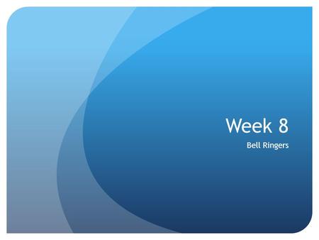 Week 8 Bell Ringers. 2/23/15 CNN Student News Homeland Security has issued a statement warning people that a terrorist threat has been made against shopping.