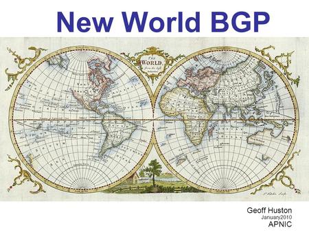 New World BGP Geoff Huston January2010 APNIC. 16-bit AS Number Map.