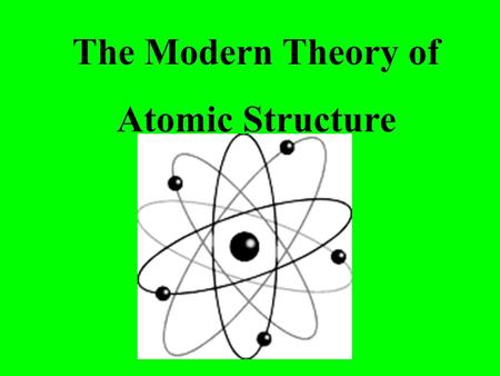 The Modern Theory of Atomic Structure. Atoms can be broken down into smaller particles. This was first done with a Crooke’s Tube.