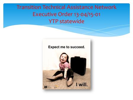 Transition Technical Assistance Network Executive Order 13-04/15-01 YTP statewide.