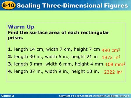 Scaling Three-Dimensional Figures