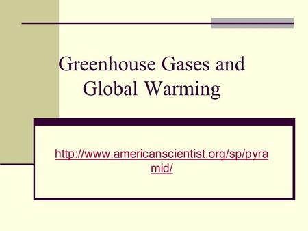 Greenhouse Gases and Global Warming