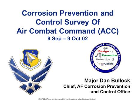 Major Dan Bullock Chief, AF Corrosion Prevention and Control Office