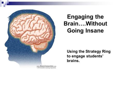 Engaging the Brain….Without Going Insane Using the Strategy Ring to engage students’ brains.