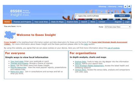 2 The aim of Essex Insight (www.essexinsight.org.uk ) is to share a wide range of information with the public and organisations that operate in Essex.www.essexinsight.org.uk.